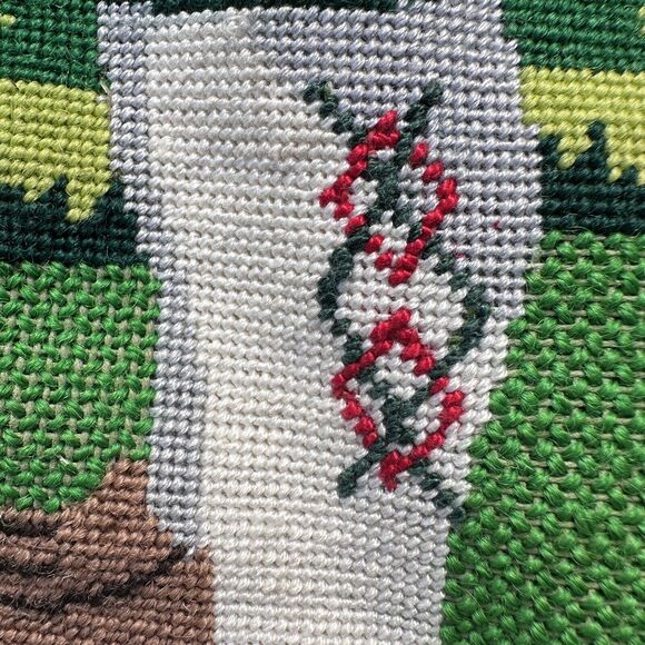 Needlepoint Liz Goodrick Dillon Christmas Stocking Santa Golfer "MARK" COMPLETED - Picture 9 of 13